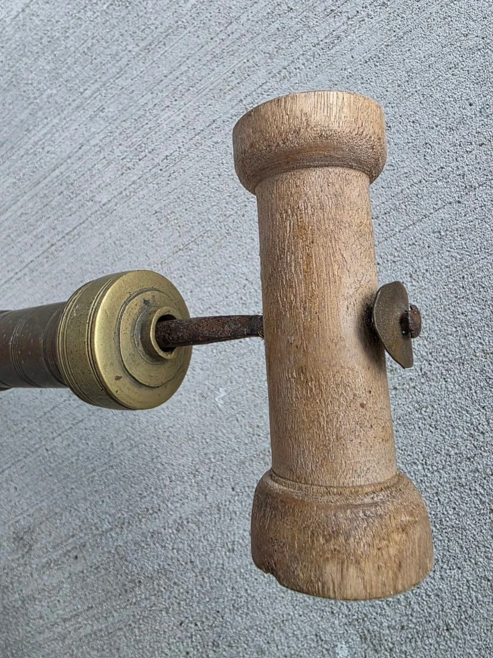 Antique Vintage Brass Fireplace Blowpipe Bird Figural Hearth Tool Wood Handle